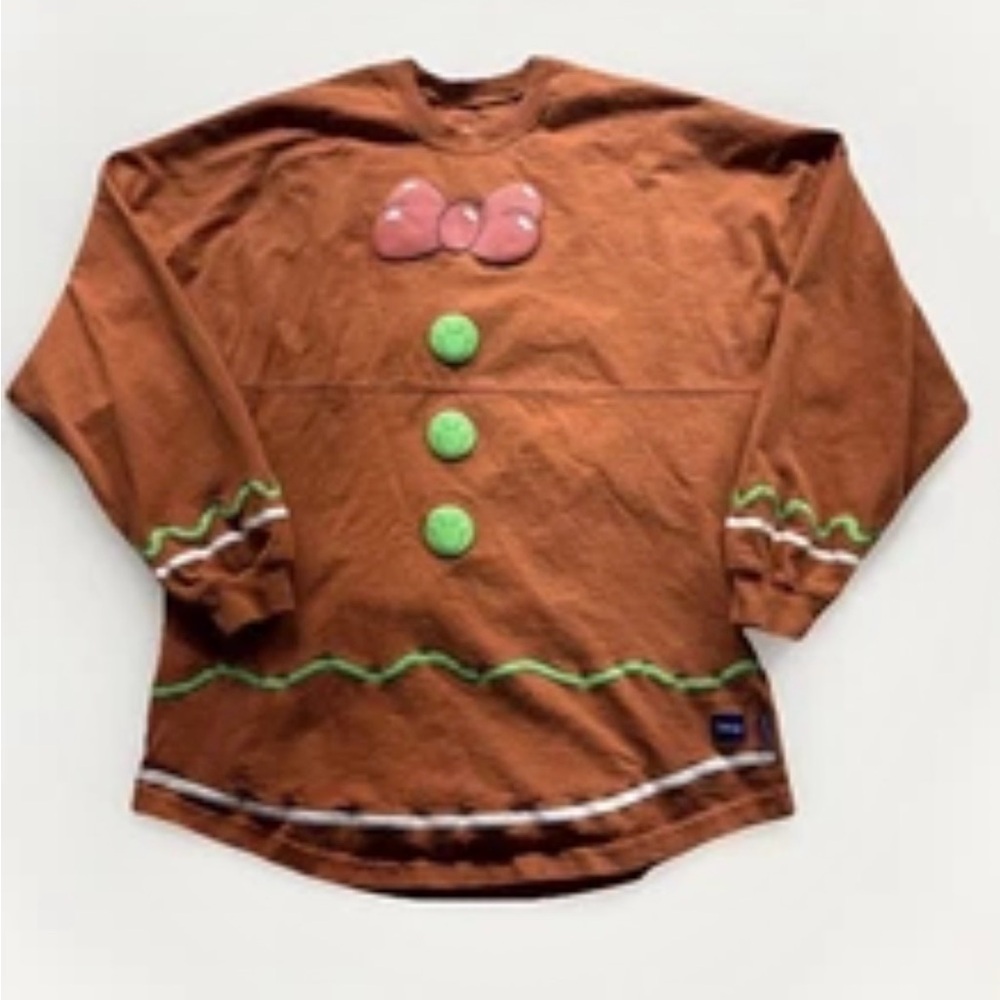 Disney Spirit Jersey Adult Medium Happy Holidays Mickey Mouse Gingerbread MVMCP